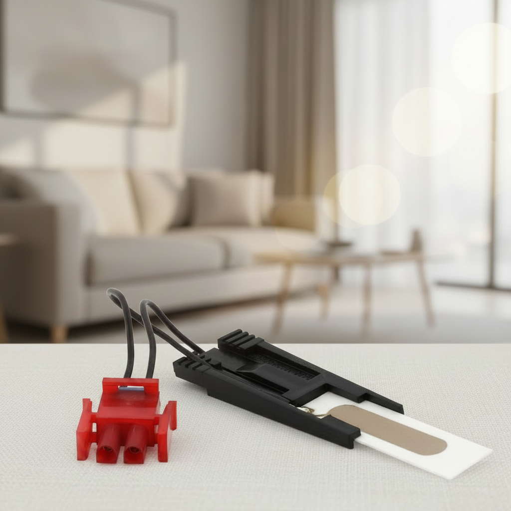 PureAir 1500 replacement Purification Plate on tabletop with blurred image of living room with beige couch 