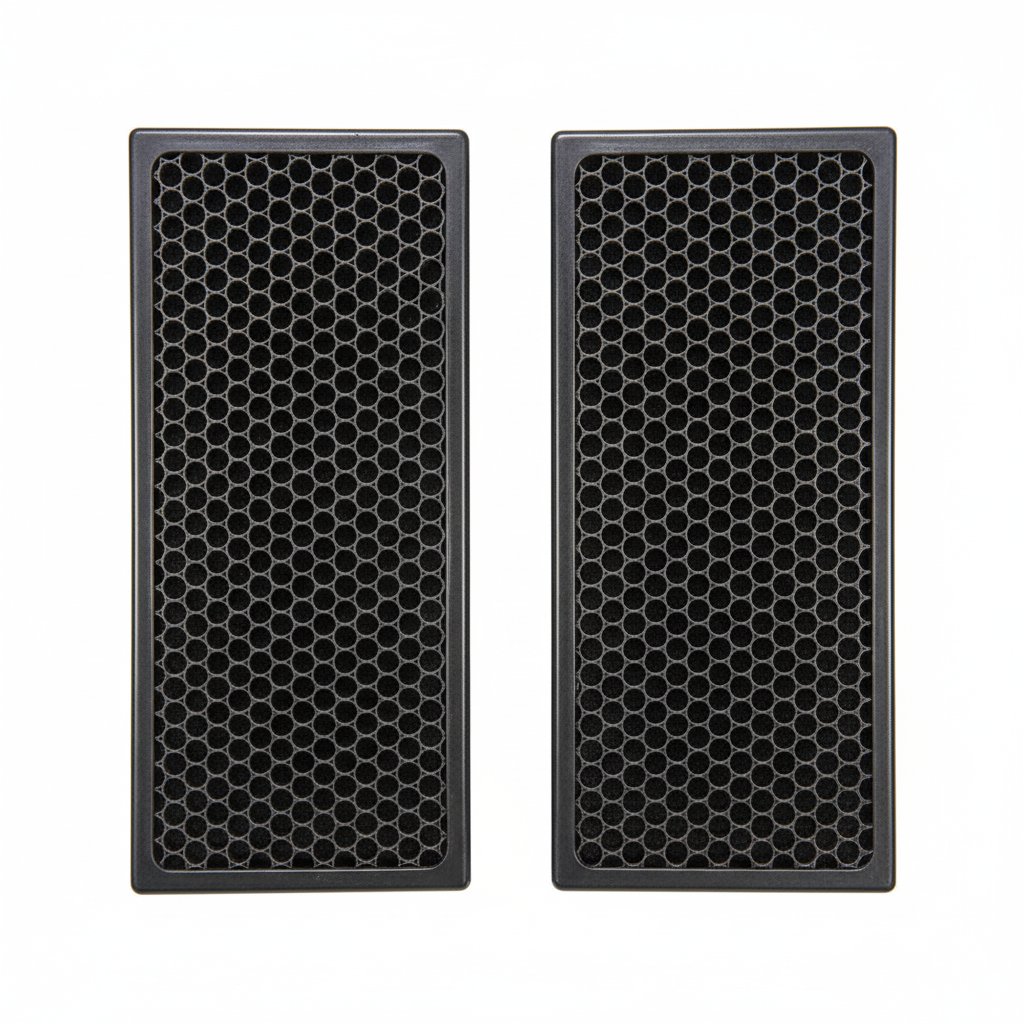 Two matching rectangular black pureair 1500 filters with a honeycomb pattern, shown side by side on a plain white background.