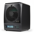 A black PureAir3000 air purifier r with a digital display showing, set against a plain white background.