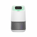pureAir Active HEPA+ room air purifier  with a green light and digital screen reading 'GOOD' all set in a White Background 