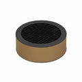 A cylindrical pureAir 501 replacement air filter with a black honeycomb mesh screen on top and a tan paper body, shown on a plain white background.